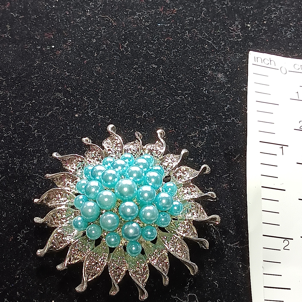 Source Unknown Silver and Turquoise Brooch